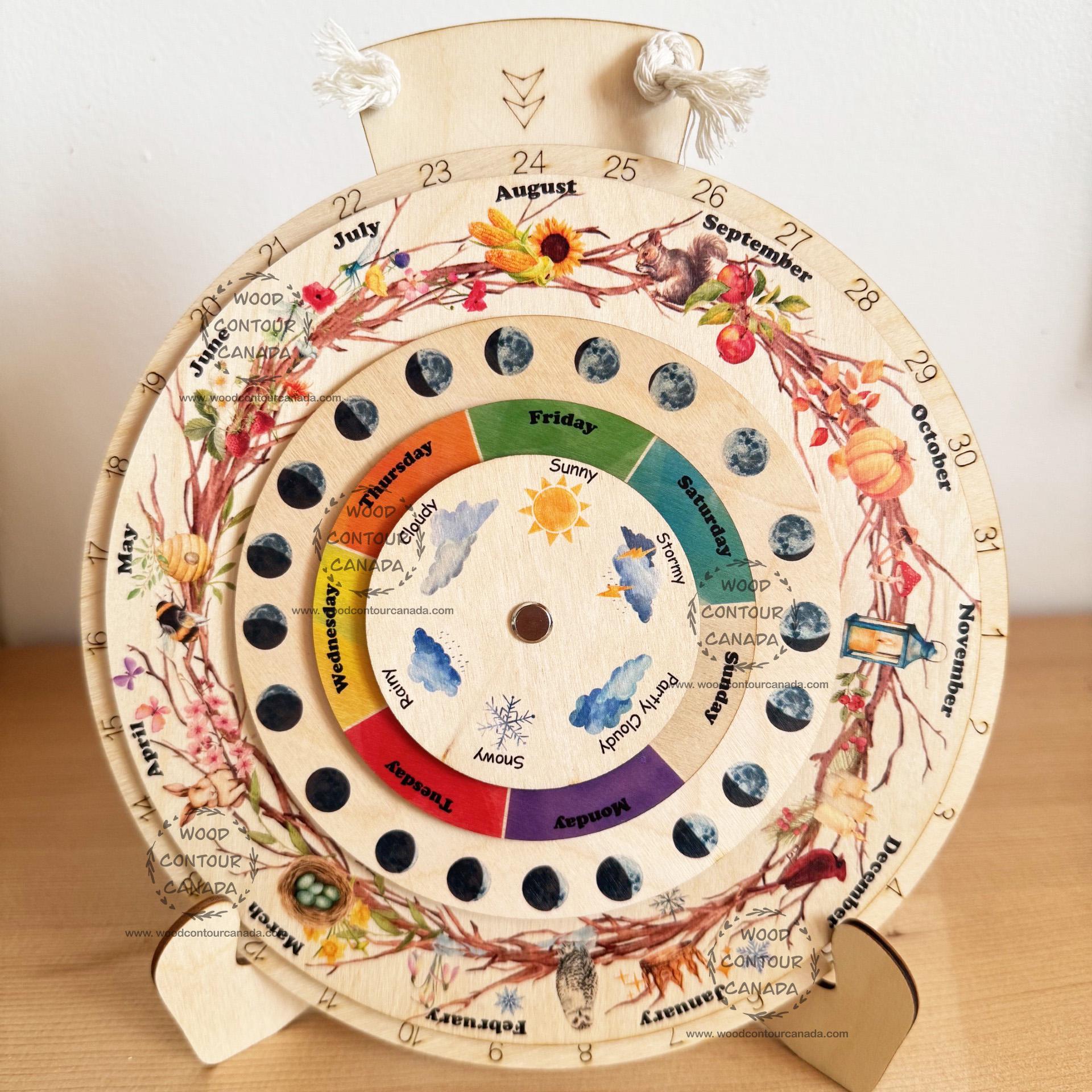 Moon Perpetual Calendar Waldorf - Etsy