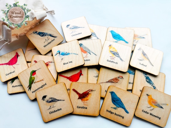 Wooden Birds Memory Game Montessori Toys Wood Animals