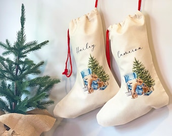 Personalized Christmas Stocking/ Family Holiday Stocking/ Holiday Decor/ Christmas Decor/ Kids Custom Christmas Stocking