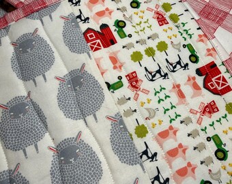 Farm & Sheep Patchwork Hotpad, Farm Kitchen Decor