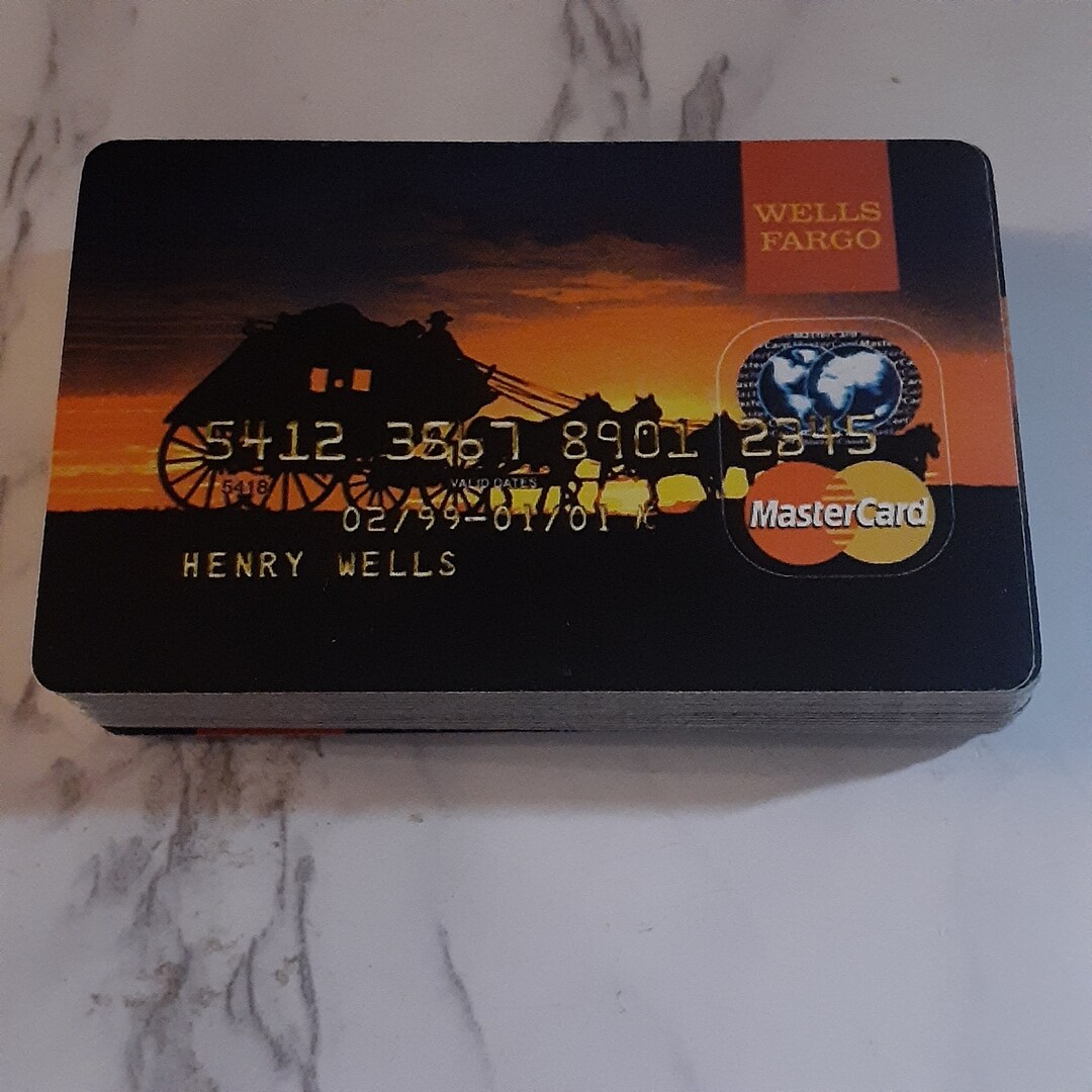 Vintage Wells Fargo Credit Card Playing Cards Etsy