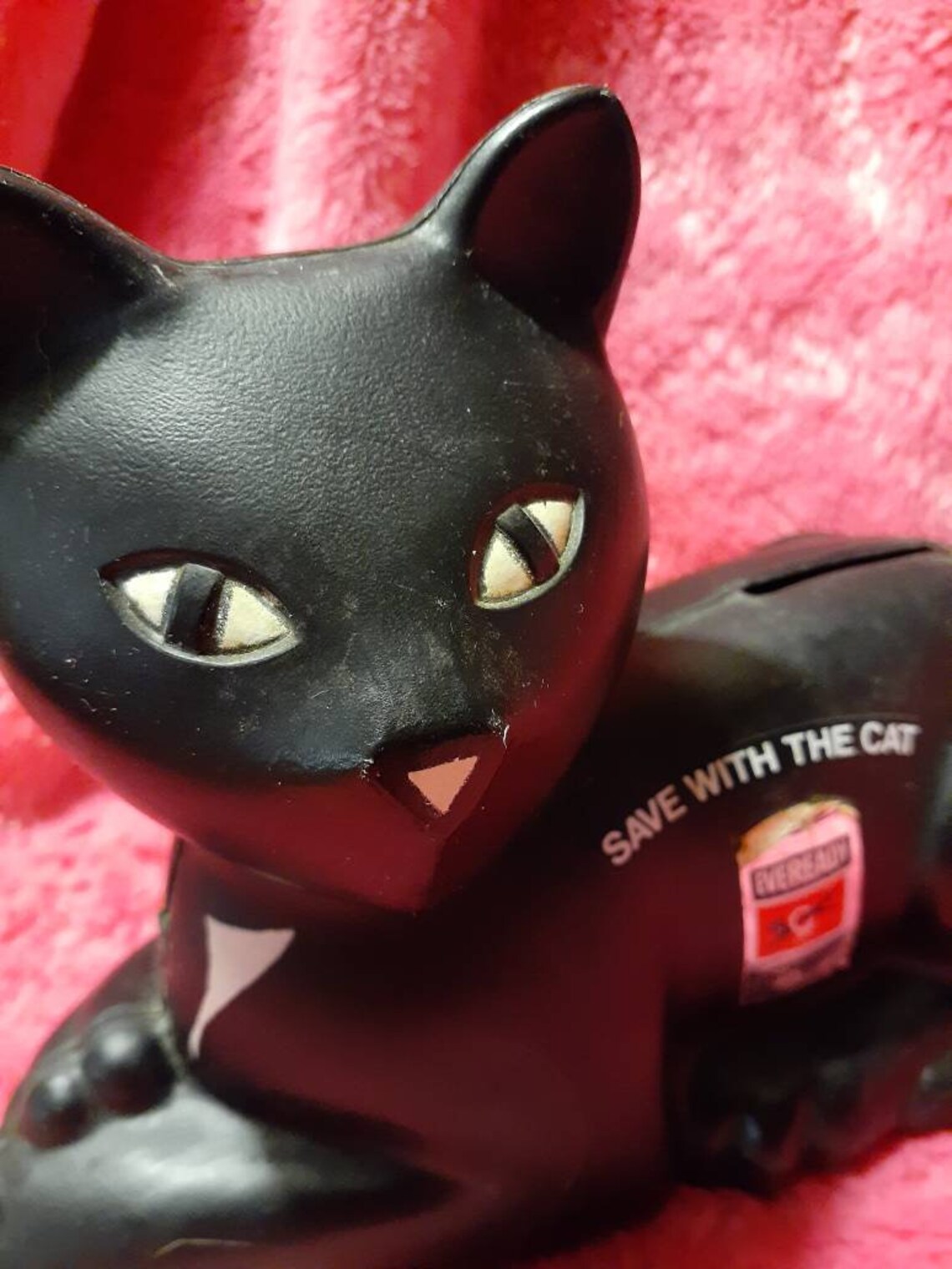 Vintage Plastic Eveready Battery Black Cat Bank Etsy