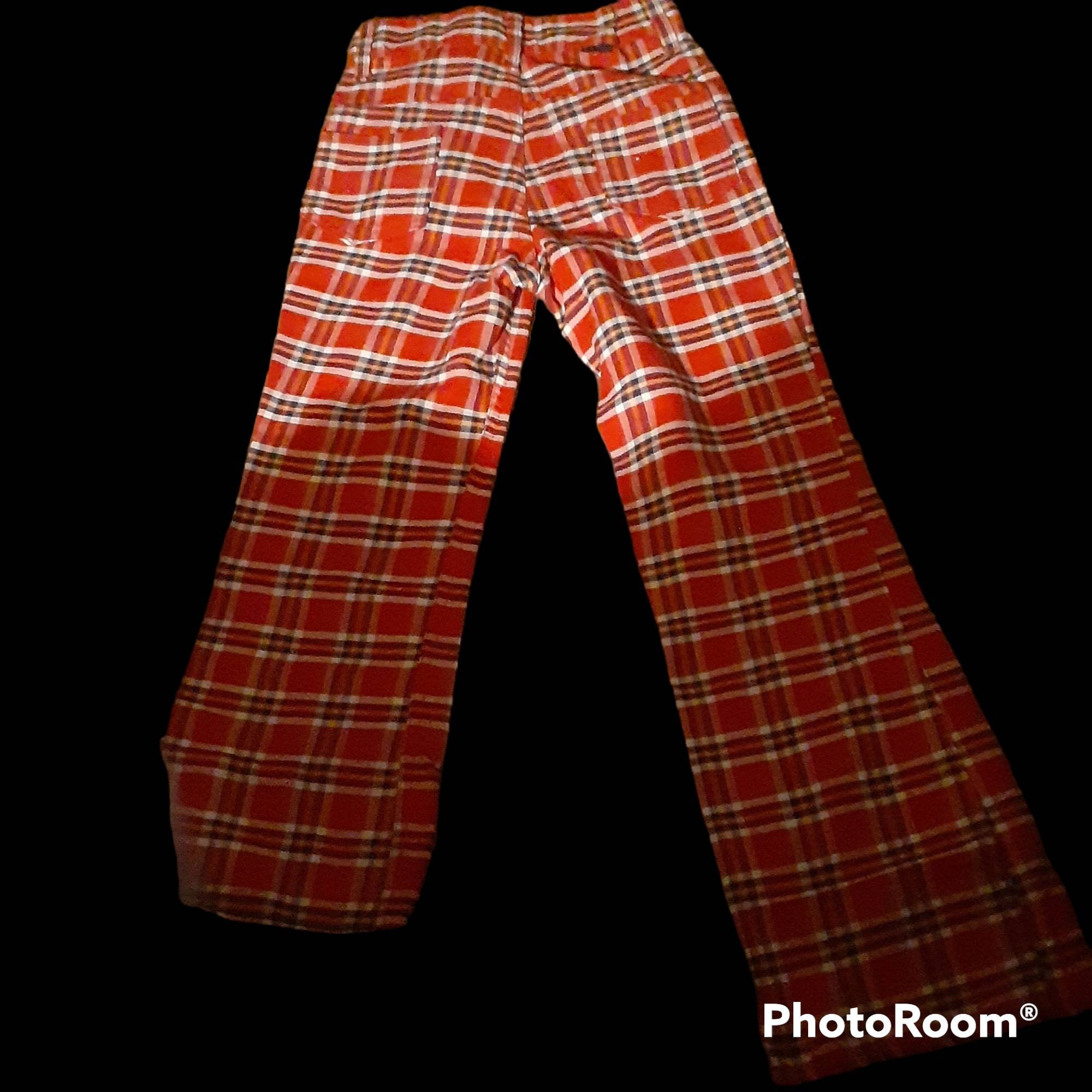 パンツ 70s SEARS plaid flared slacks 70s ビンテージ Sears PUT ON SHOP ブロック チェック フレア