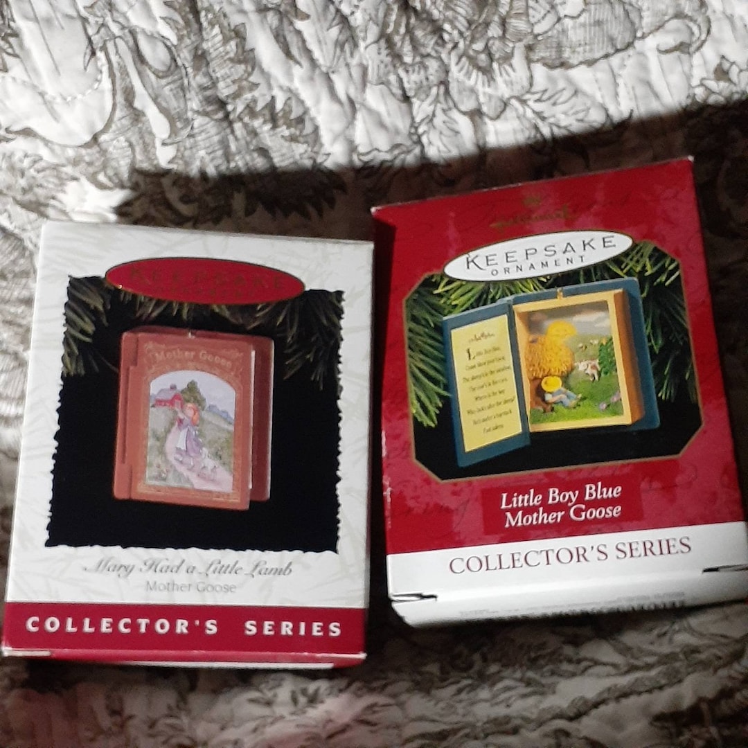 Vintage Lot of 2 Hallmark Keepsake Ornaments 1990s Nursery Rhyme