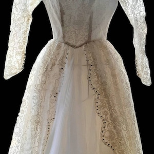 Vintage Mid Century Off White Wedding Gown