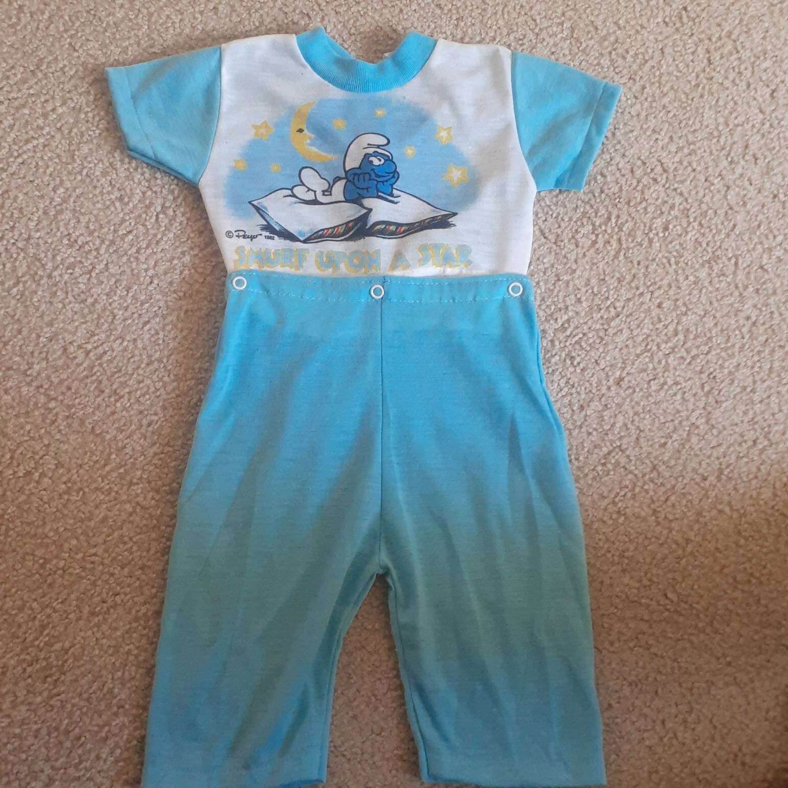 Smurfs Pajama Set For Men - Papa Smurf Short Sleeve Shirt & Pants Pajamas