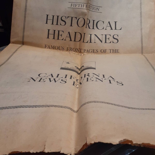 Vintage Historical Headlines 5th Edition Famous Front Pages of the Los Angeles Times California News Events