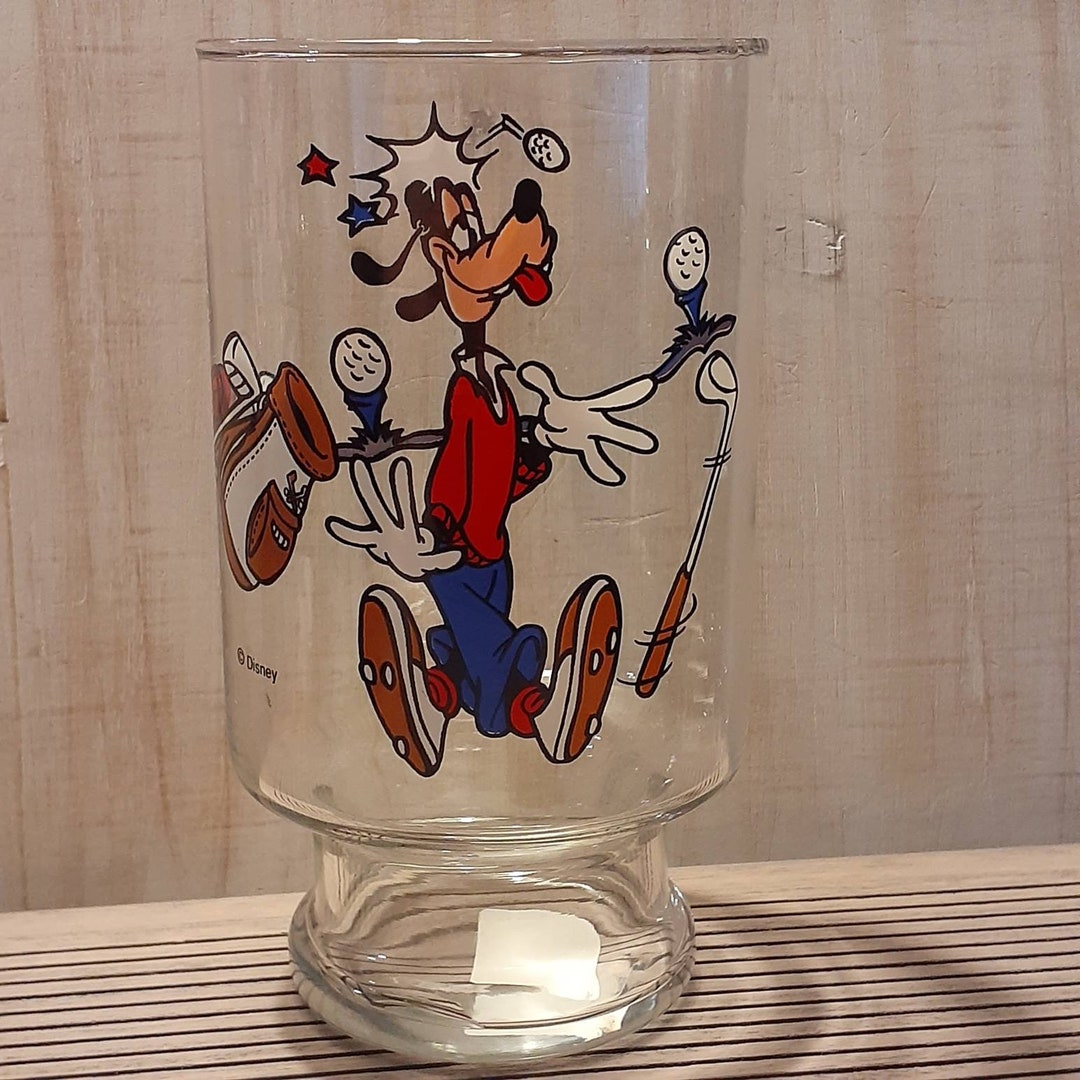 Vintage Large Disney Goofy Golf Glass Goofy Using His Head 32 Etsy