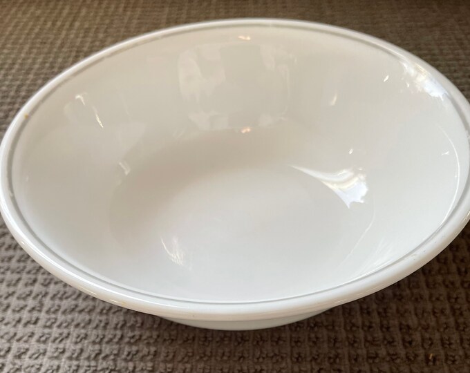 Vintage Corelle Cereal Bowl White With Grey Rim Etsy