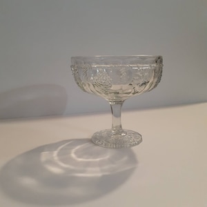 Vintage Pressed Glass Fruit Compote 5.50"