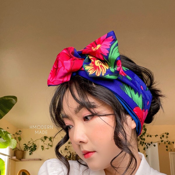 Floral granny XL wire headband - HMong floral grandma headband - HMong headband - Versatile HMong headband