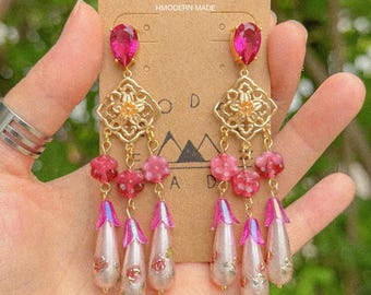 Fuchsia Rose earrings
