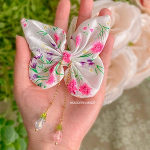 Floral Lis Loos butterfly hair bow - mini HMong butterfly hair bow