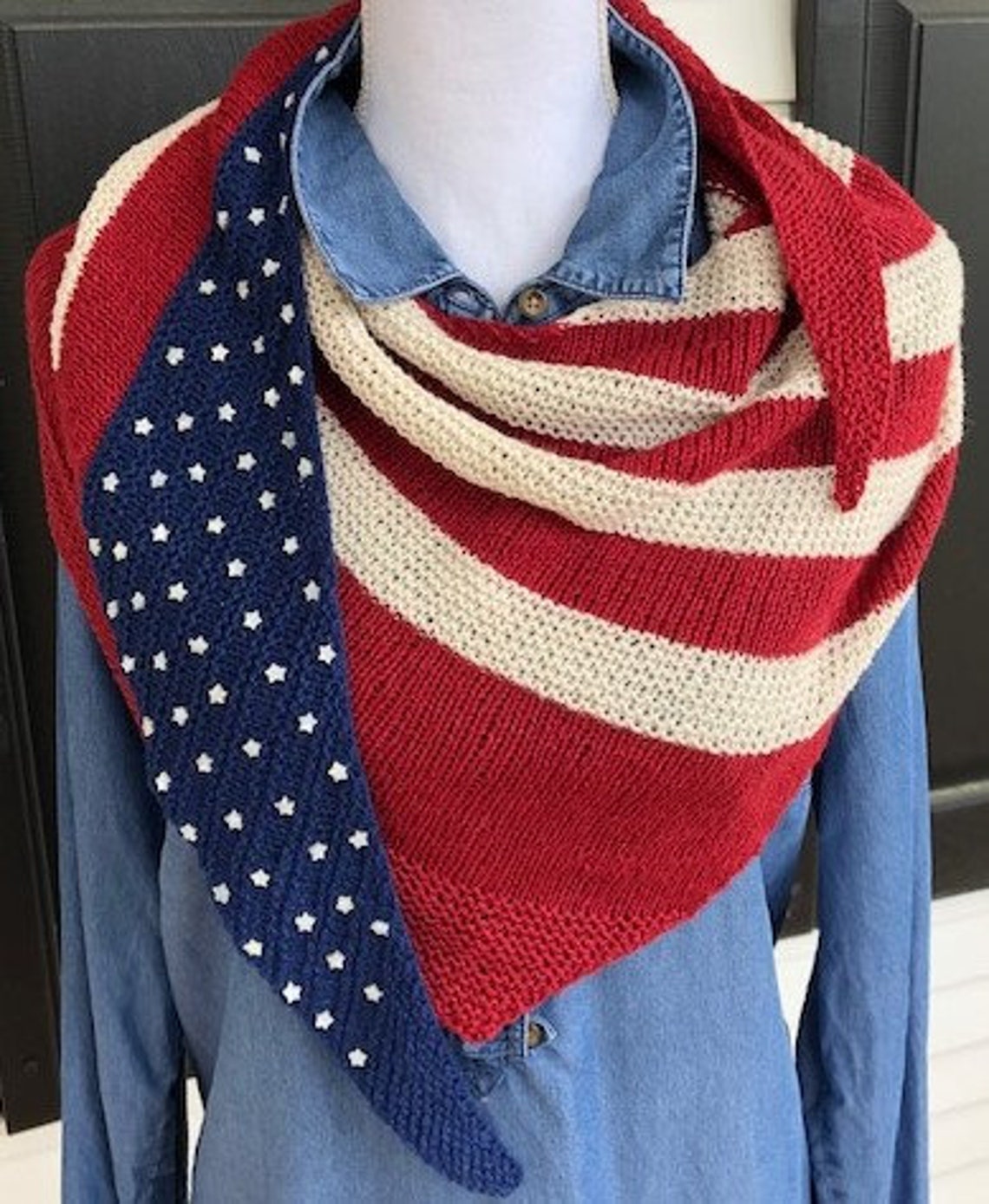 Écharpe patriotique rouge blanc et bleu perles détoile de Etsy