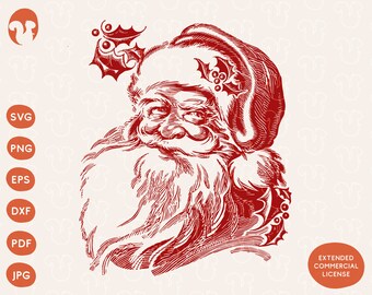 Download Vintage Santa Svg With Photos Etsy