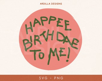 Happee Birthdae to Me SVG PNG - Magic Birthday Cake for Wizards and Witches - Descargas instantáneas de archivos de corte digital y diseños de sublimación