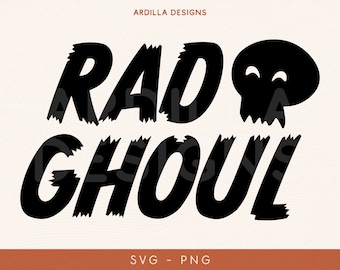 Clipart de Halloween de Rad Ghoul: Disfraz de chica divertida SVG PNG (Descarga digital)