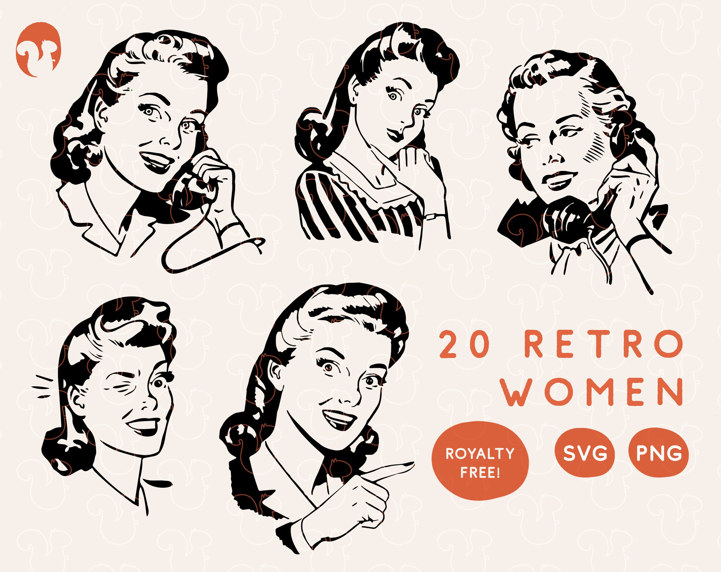 Download Retro Woman Svg Png Bundle Retro 50s 60s Housewife Clipart Etsy