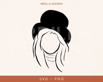 Retrato de Stevie Nicks SVG PNG: Diseño minimalista de sombrero de copa (descarga digital)
