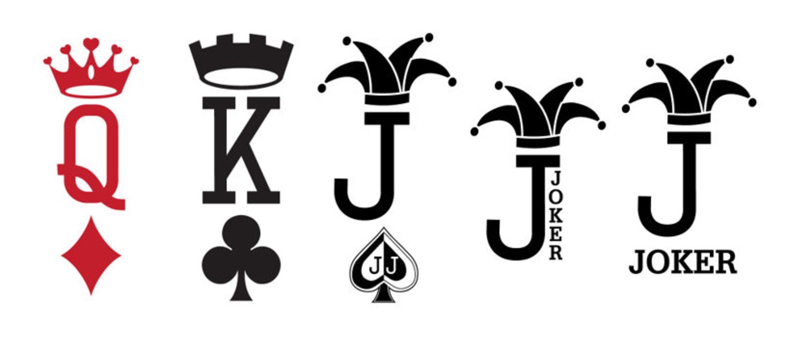 King Queen& Joker Karten SVG DFX und PNG Herunterladen Etsy