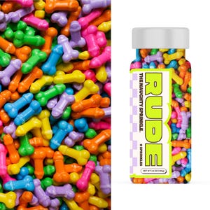 Pensa di essere il premio - Una punta arcobaleno Naughty Sprinkle® / Granelli per adulti, Forme di caramelle, Feste, Forniture per dolci maliziosi