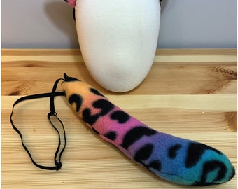 Rainbow Leopard Ear and Tail Set - Easy Halloween Costume Kid - Baby - Toddler - Adult