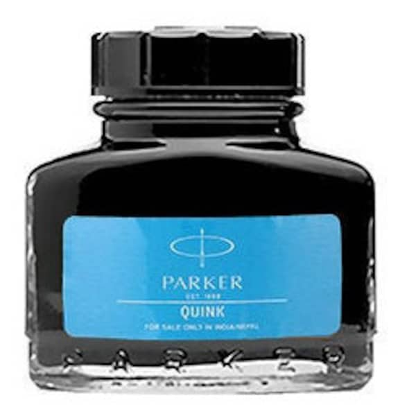 Parker Bottled Ink Quink Bottle 30ml for Fountain Pens Black or Blue ink Colour, Parker ink Pot