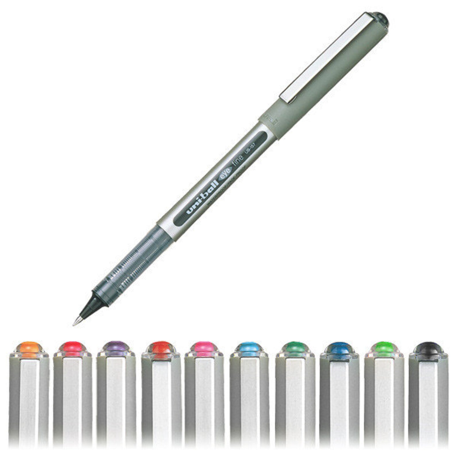 Uniball EYE UB157 Rollerball Pen 0.7mm One of Each Colours 10 Pens