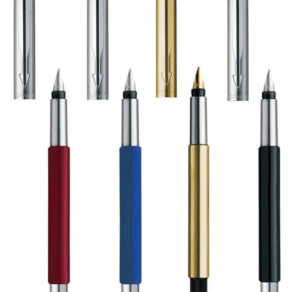 Stylo plume Parker Vector - Noir, Bleu, Rouge, Blanc, Argent, Or - Coffret cadeau