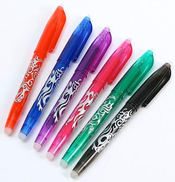 Pilot FriXion Rollerball Erasable Tip Pens - 0.7mm Point - BLACK BLUE RED  GREEN