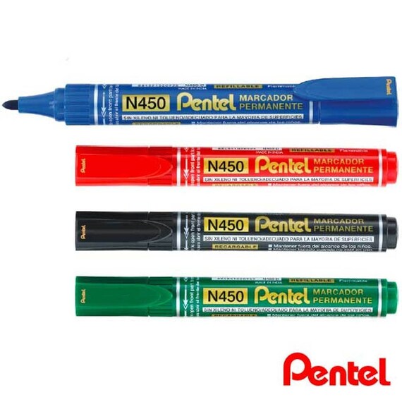 Pentel Refillable Permanent Marker N450 Set of 4 Different Colours