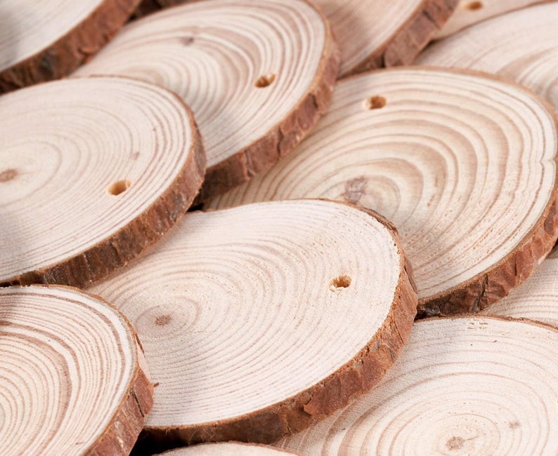 50 Pcs Unfinished Natural Wood Rounds Wood Slices 22.5in Etsy Canada