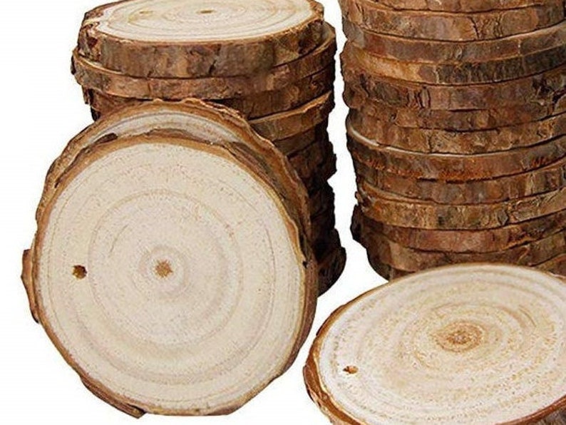 30 Pack Unfinished Natural Wood Rounds Wood Slices 22.5 Etsy Canada