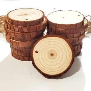 30 Pack Unfinished Natural Wood Rounds, Wood Slices 2-2.5 Inches