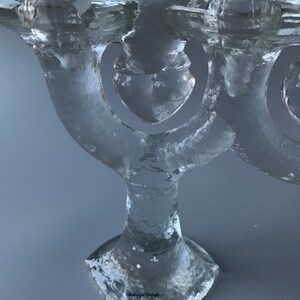 RARE Pukeberg Glass Heart Candelabra and Candle Holder Set by Stefan Gallenstadt image 6