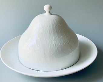 Vintage Rosenthal Continental Romance Pattern White Porcelain Cheese Dome