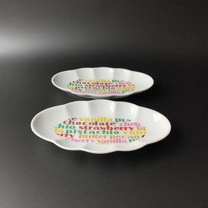 Pair of Vintage Toscany Japan Ice Cream Sundae Dishes with Retro Typeface image 1