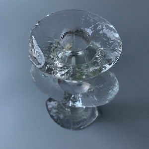 RARE Pukeberg Glass Heart Candelabra and Candle Holder Set by Stefan Gallenstadt image 4