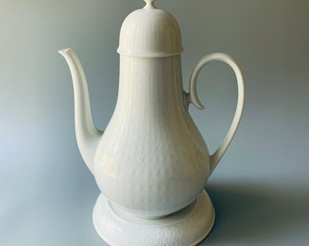 Vintage Rosenthal Continental Romance Pattern White Porcelain Coffee Pot with Stand