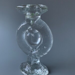 RARE Pukeberg Glass Heart Candelabra and Candle Holder Set by Stefan Gallenstadt image 2