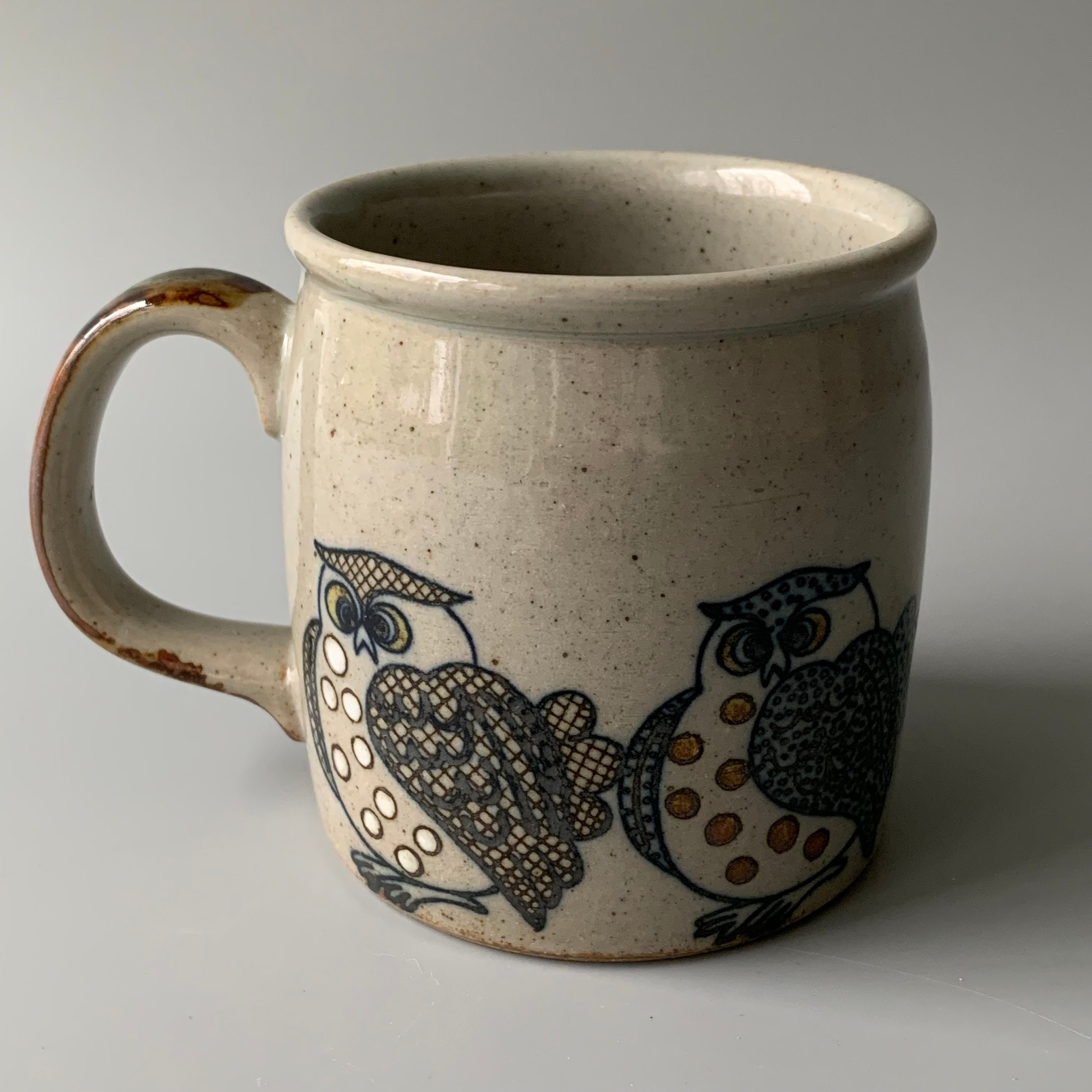 Vintage Otagiri Japan Stoneware Mug With Owls Etsy
