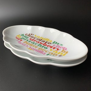 Pair of Vintage Toscany Japan Ice Cream Sundae Dishes with Retro Typeface image 3