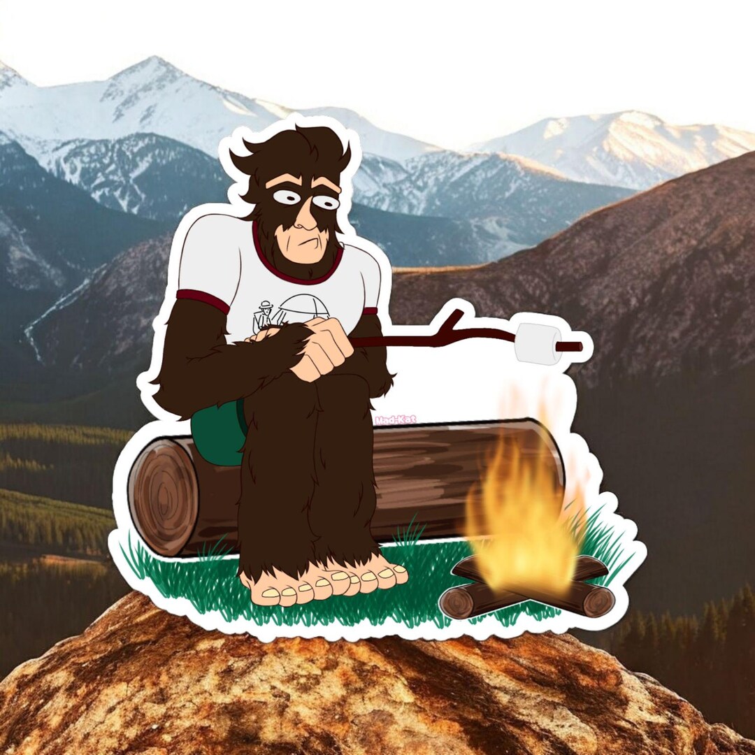 Camping Bigfoot Stickers - Etsy