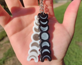 Moon Phases Resin Keychains