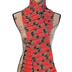 Handmade Multi-Color Crochet Scarf – Long Stylish Neck Warmer – Unique Pattern Heavy Winter Scarf – Made in USA – Free Shipping