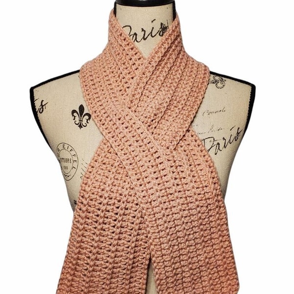 Solid Color Ribbed Texture Ribbon Scarf w/Keyhole Design - ALL COLORS AVAILABLE!!!