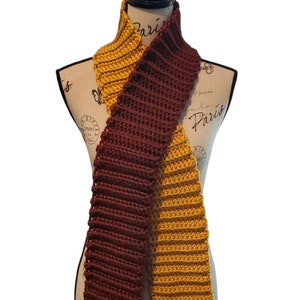 Brown & Gold Chunky Ribbed Neck Warmer – Handmade, One of a Kind Scarf