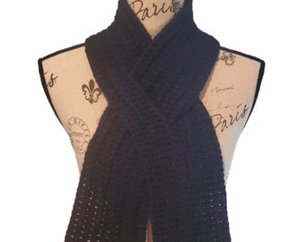 Solid Color Ribbed Texture Ribbon Scarf w/Keyhole Design - ALL COLORS AVAILABLE!!!