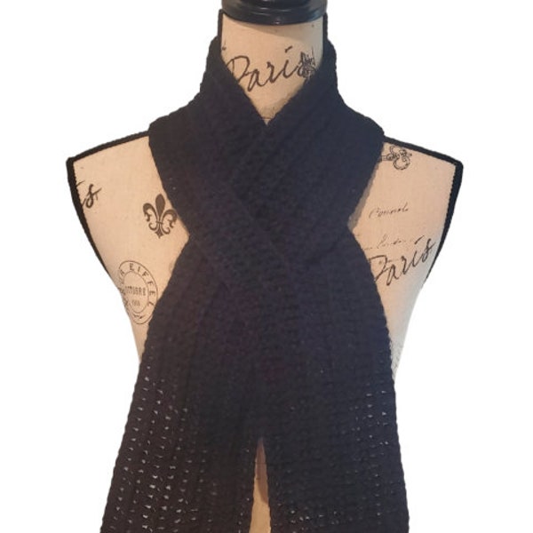 Solid Color Ribbed Texture Ribbon Scarf w/Keyhole Design - ALL COLORS AVAILABLE!!!