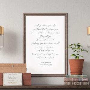 Walt Whitman, viaggio che strada citazione stampa Jpg, Arte murale stampabile, Inspirational Download Wall Art, Decorazione murale minimalista, Citazione stampabile